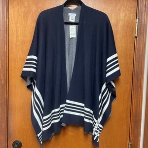 New with tag charter club luxury blue poncho one size